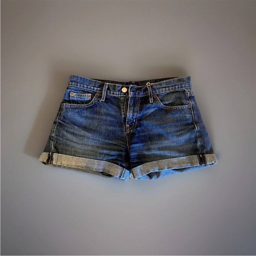 GAP Blue Jean Shorts Classic Cuffed Style -25